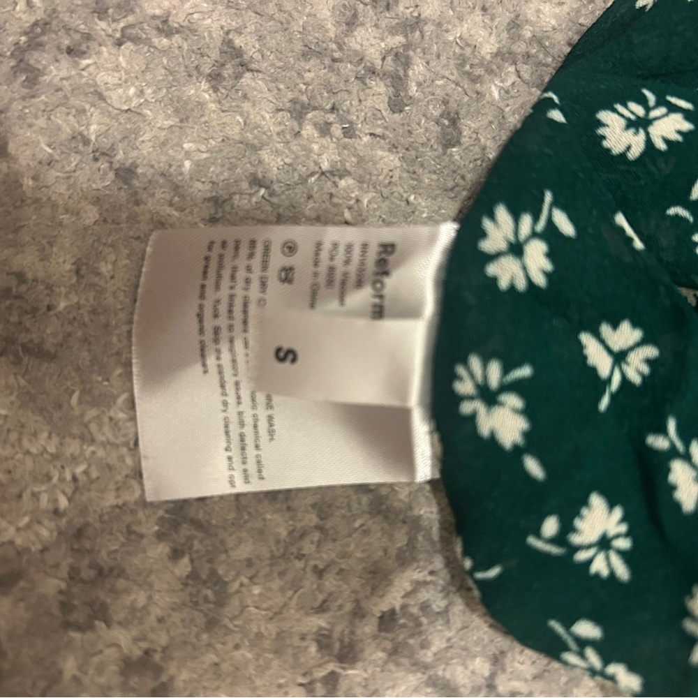 NEVER WORN Reformation Green Floral Wrap Mini Dress Size Small - Picture 7 of 8